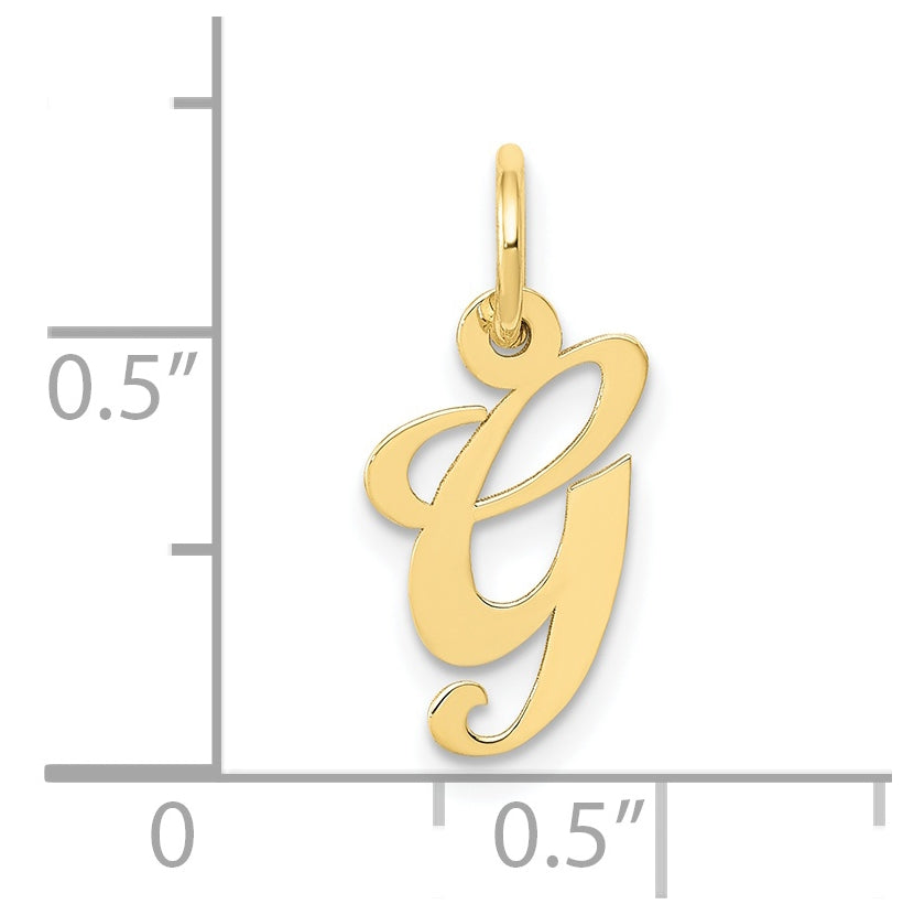 10K Yellow Gold Small Fancy Script Initial G Charm