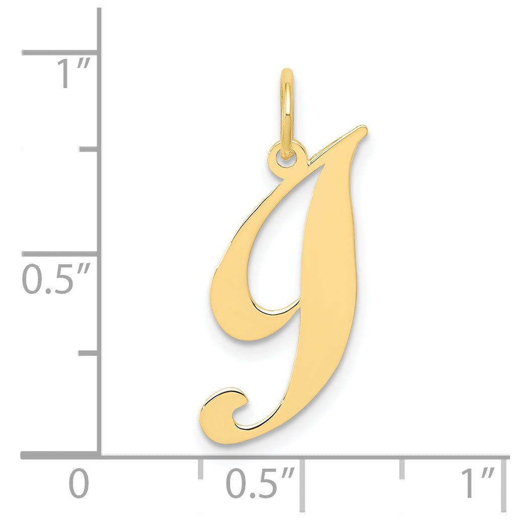10K Yellow Gold Small Fancy Script Initial I Charm