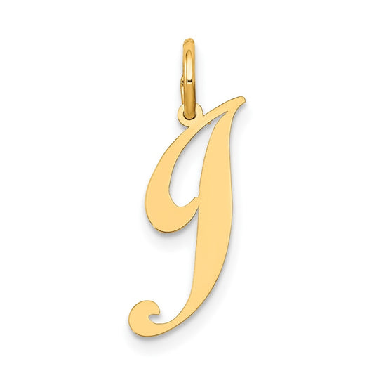 10K Yellow Gold Small Fancy Script Initial J Charm