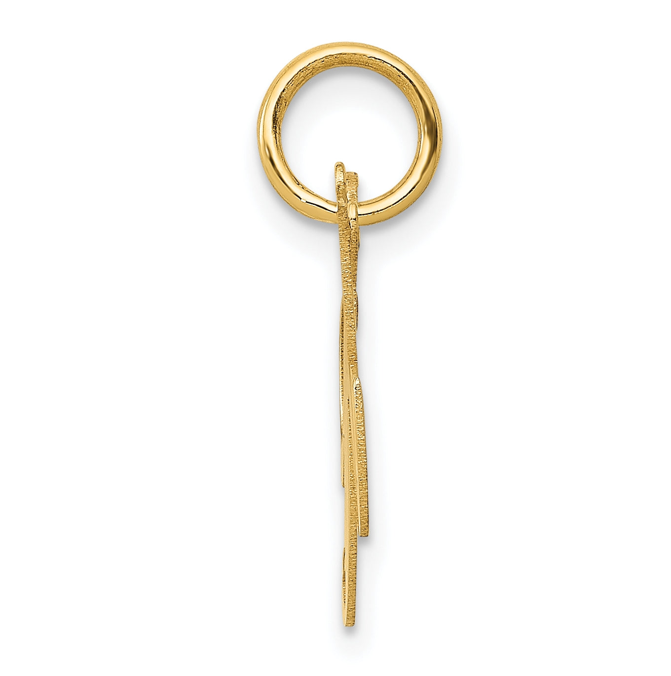 10K Yellow Gold Small Fancy Script Initial K Charm