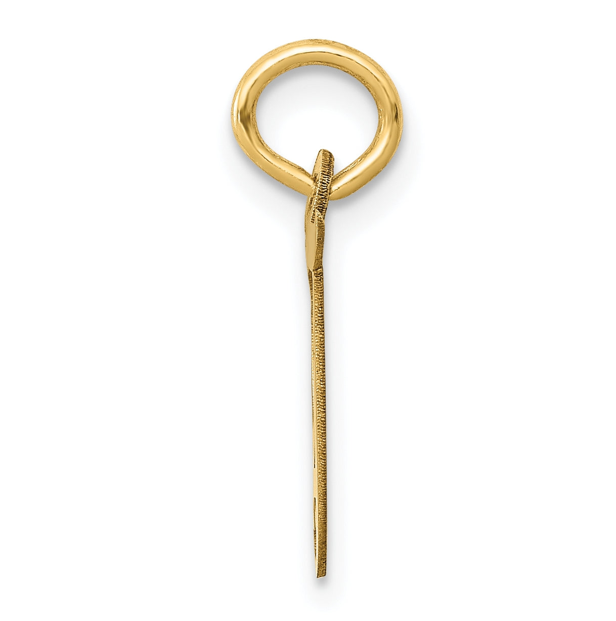 10K Yellow Gold Small Fancy Script Initial T Charm