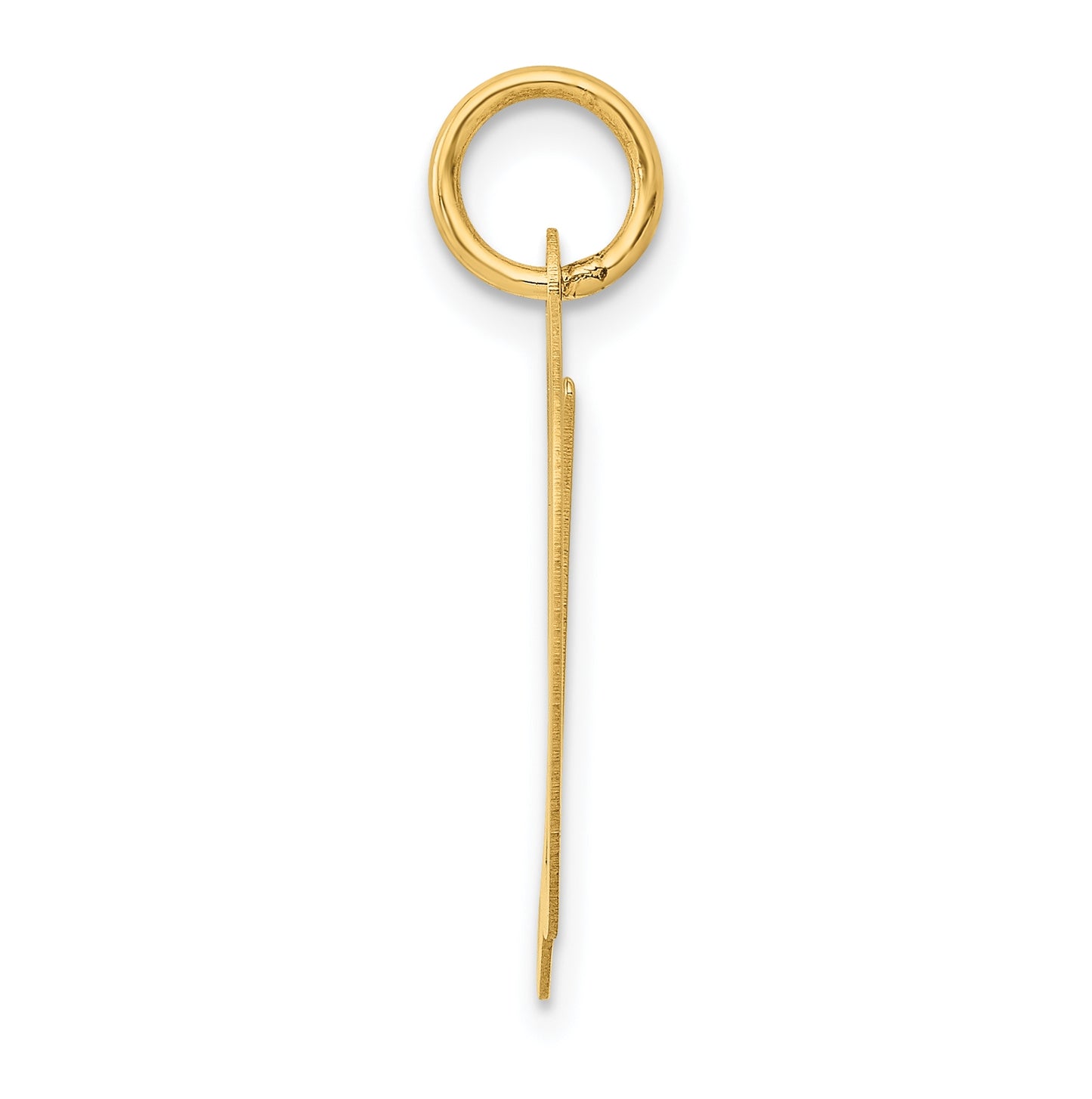 10K Yellow Gold Large Fancy Script Letter D Initial Charm