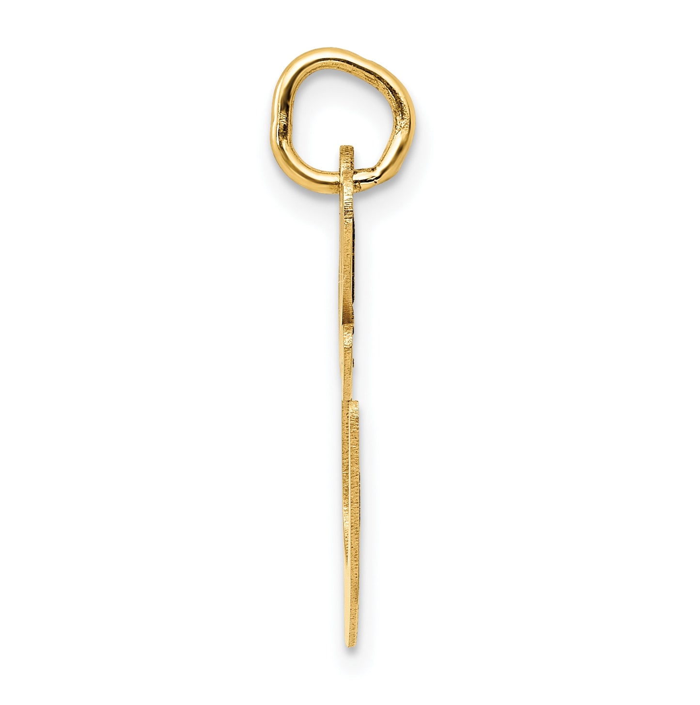 10K Yellow Gold Large Fancy Script Letter E Initial Charm