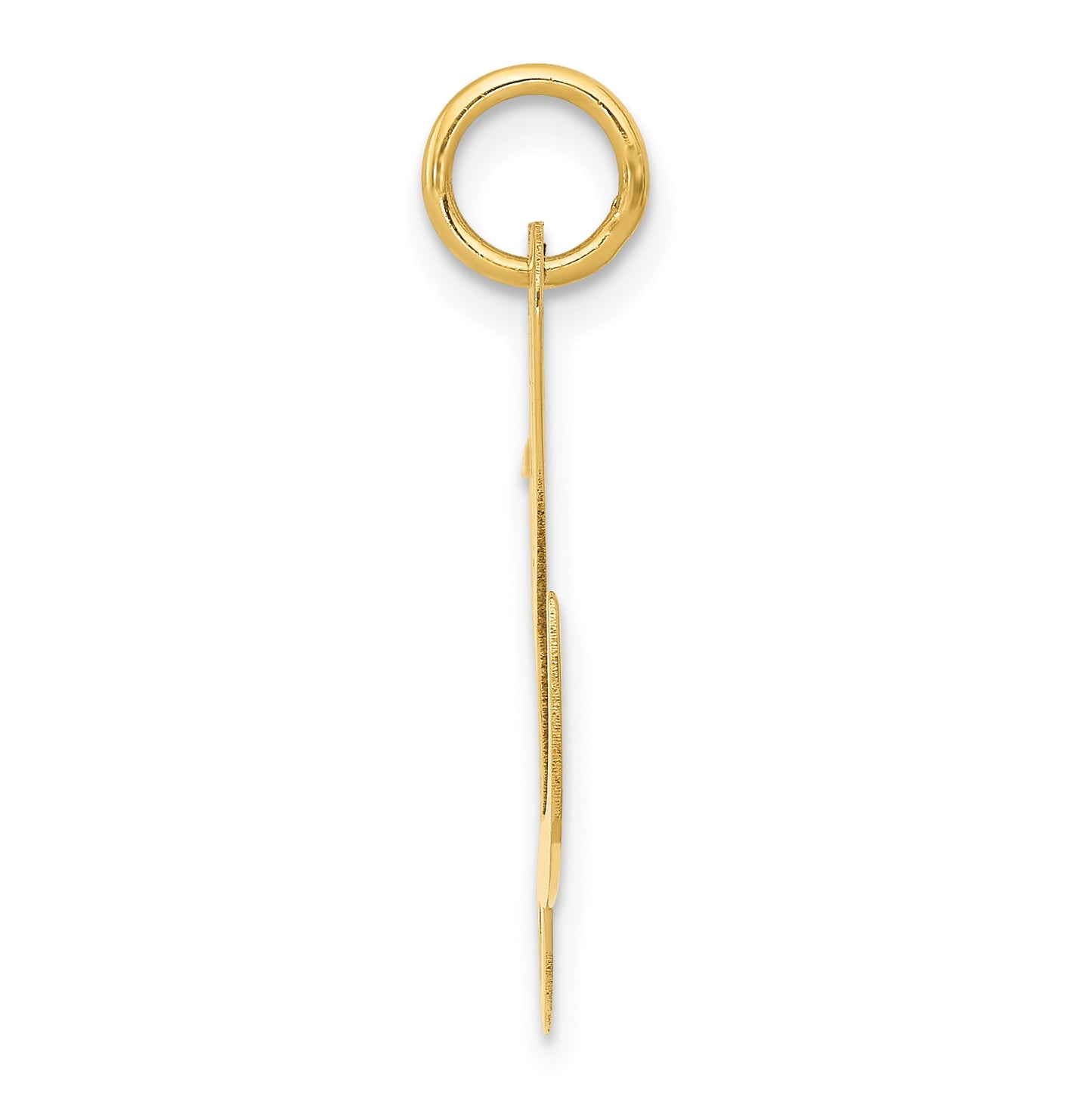 10K Yellow Gold Large Fancy Script Letter L Initial Charm
