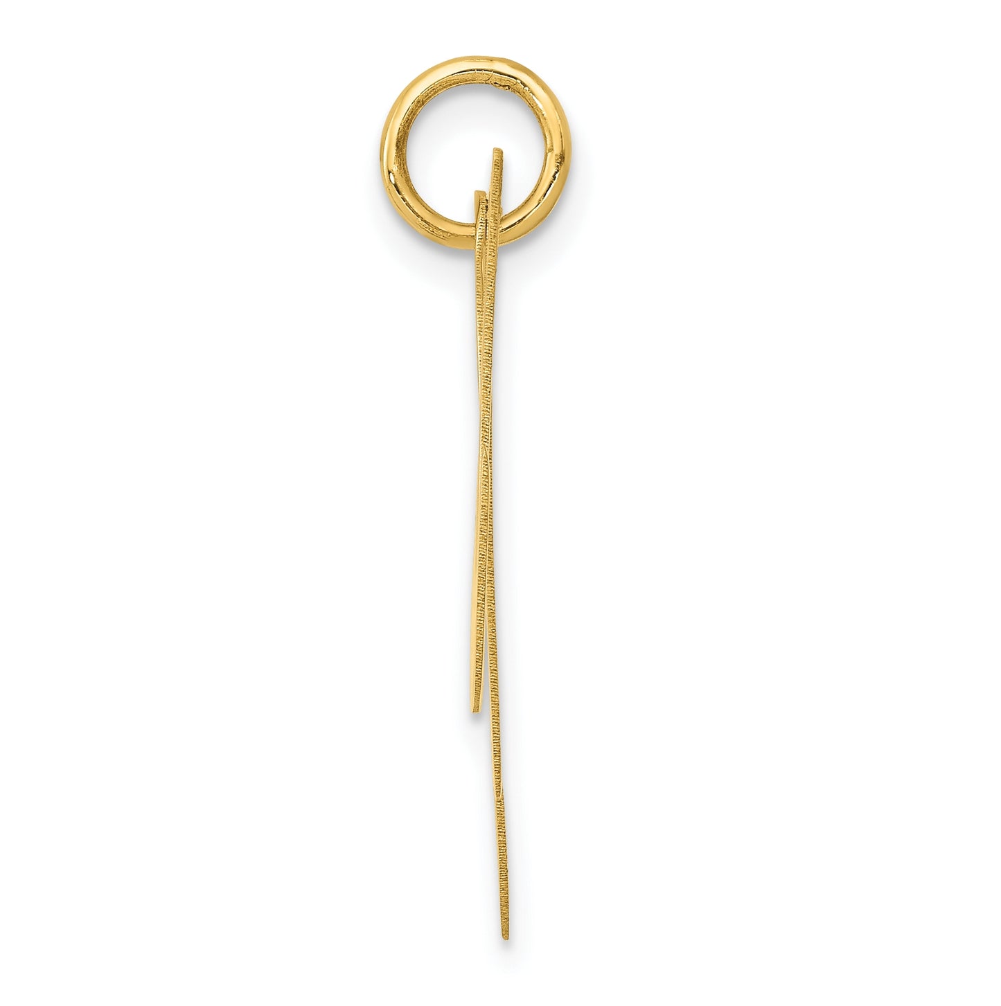 10K Yellow Gold Large Fancy Script Letter M Initial Charm
