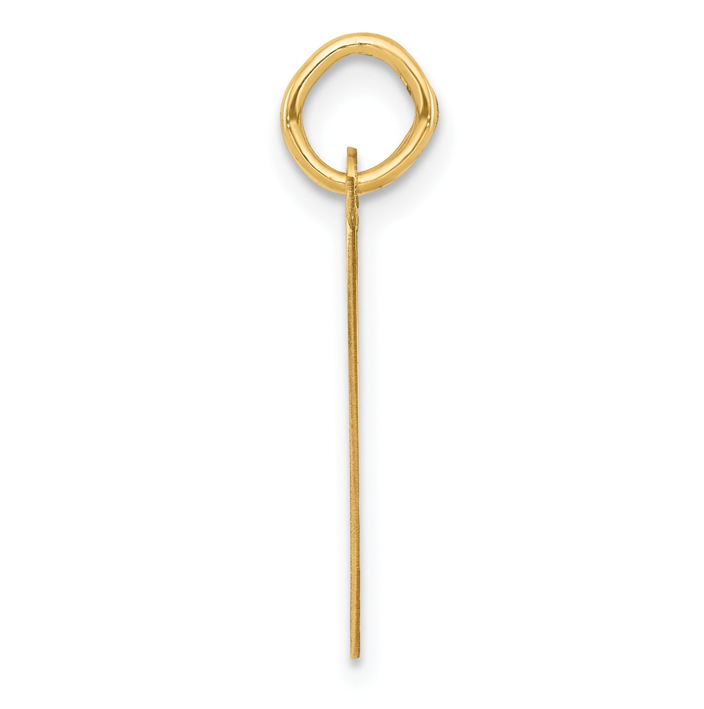 10K Yellow Gold Large Fancy Script Letter V Initial Charm