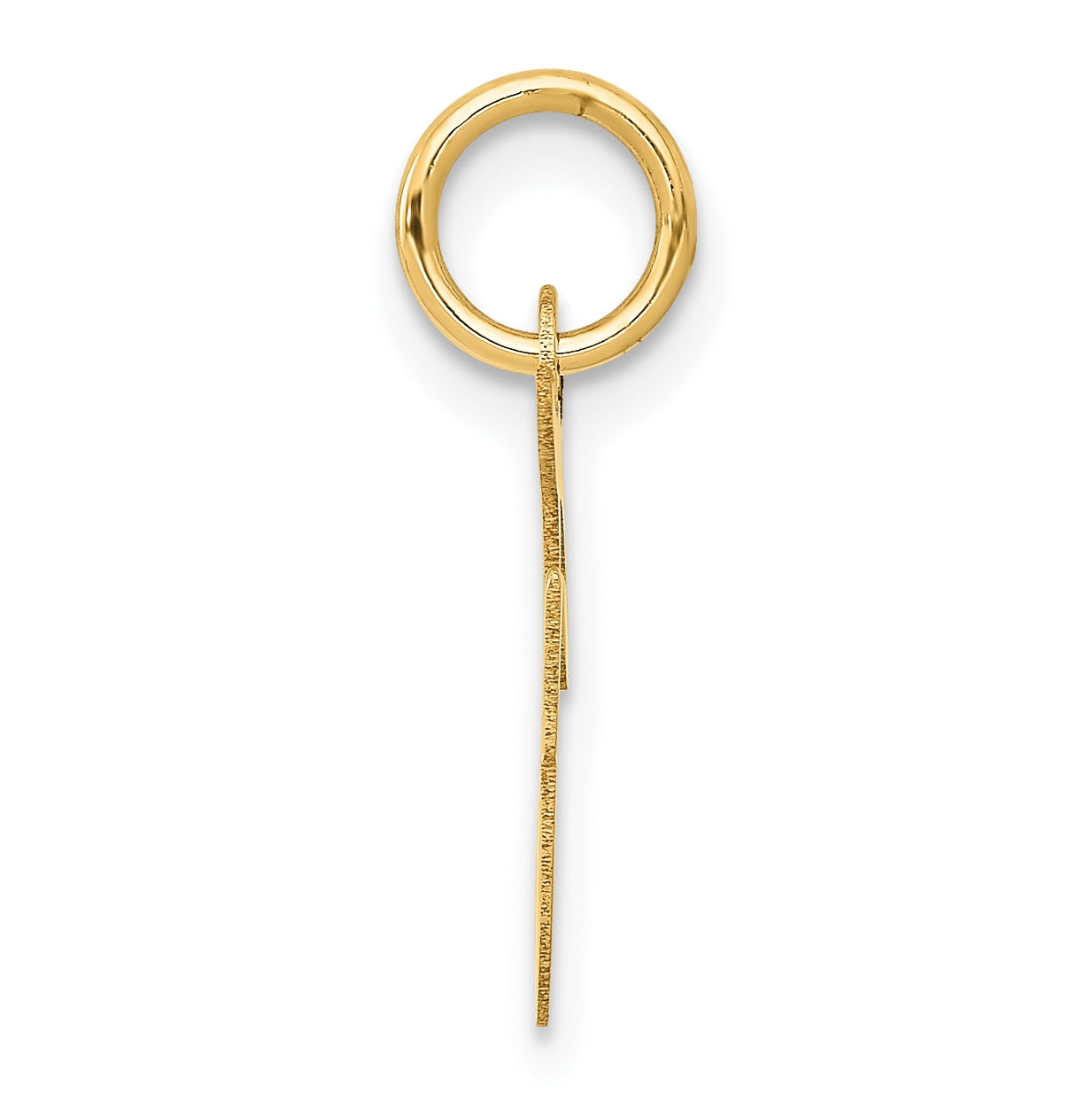 10K Yellow Gold Small-Script Initial F Letter Charm