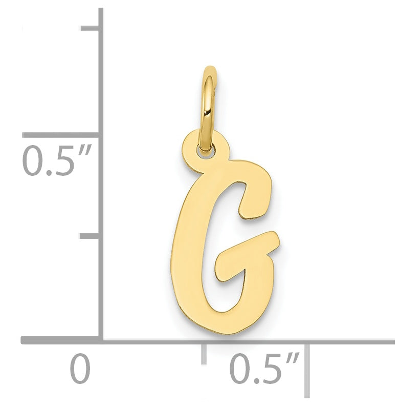 10K Yellow Gold Small-Script Initial G Letter Charm