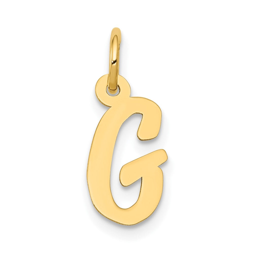 10K Yellow Gold Small-Script Initial G Letter Charm