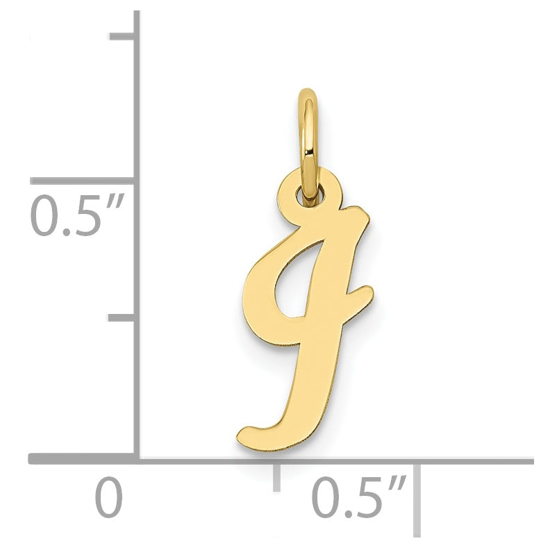 10K Yellow Gold Small-Script Initial I Letter Charm