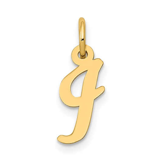 10K Yellow Gold Small-Script Initial I Letter Charm