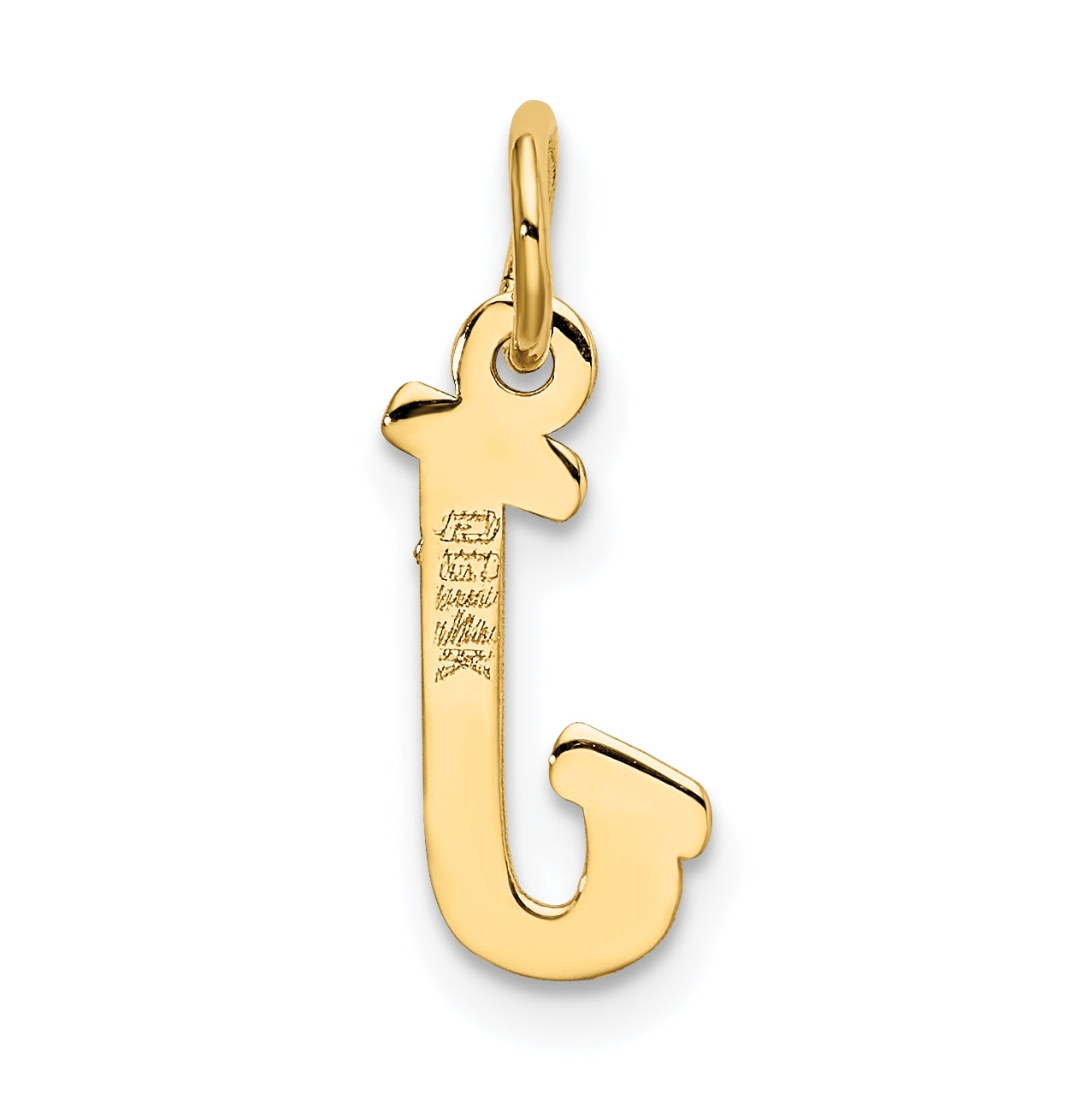 10K Yellow Gold Small-Script Initial J Letter Charm