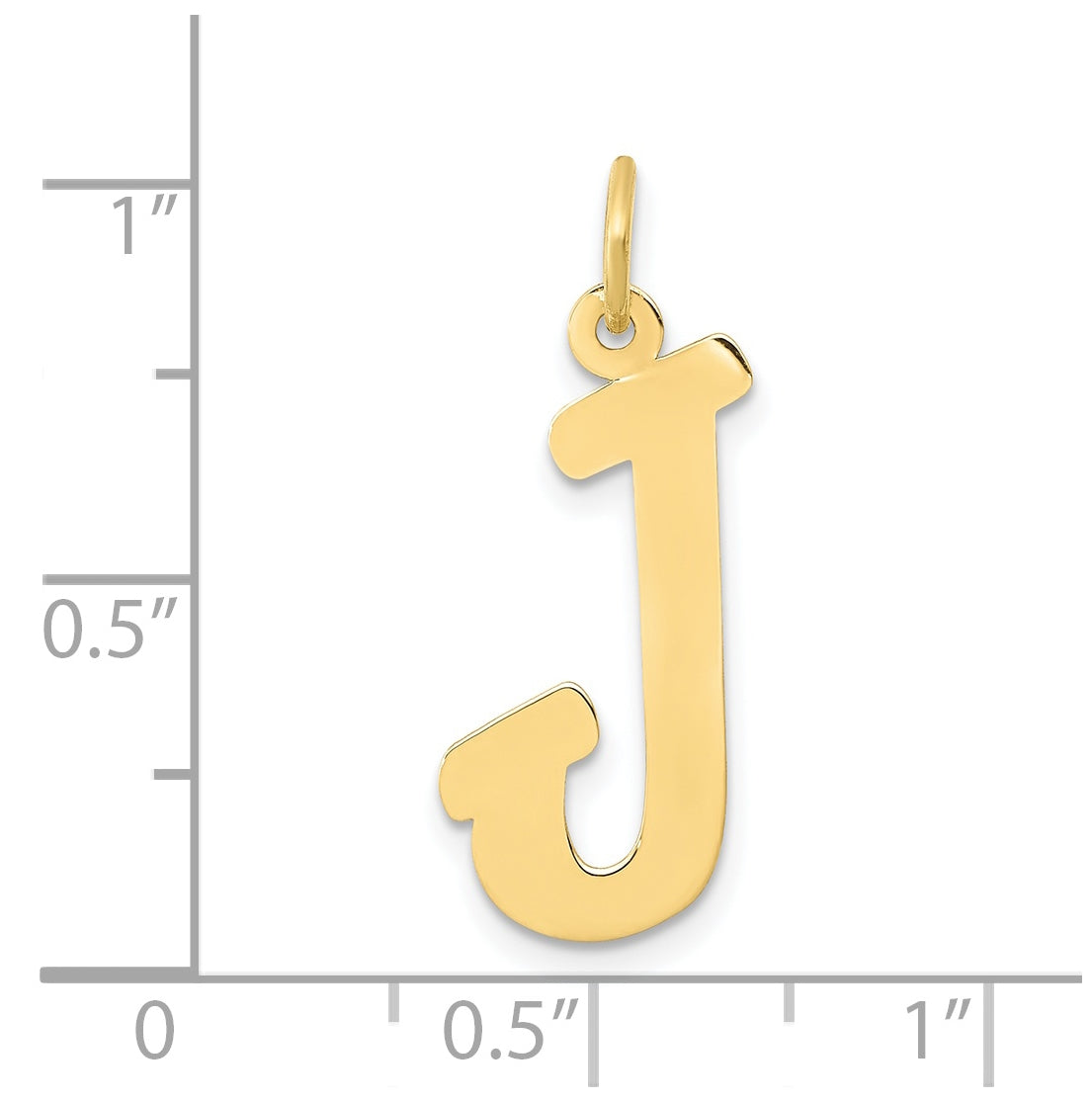 10K Yellow Gold Small-Script Initial J Letter Charm