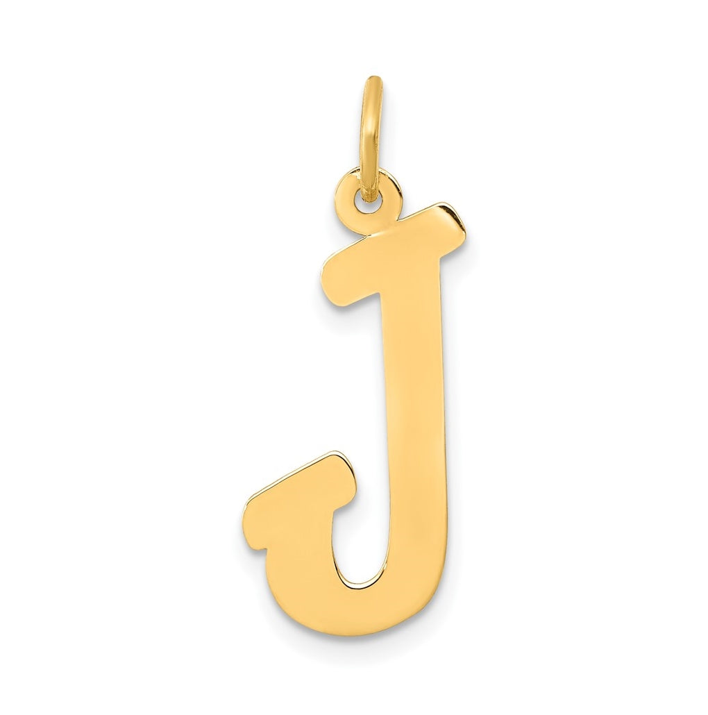 10K Yellow Gold Small-Script Initial J Letter Charm