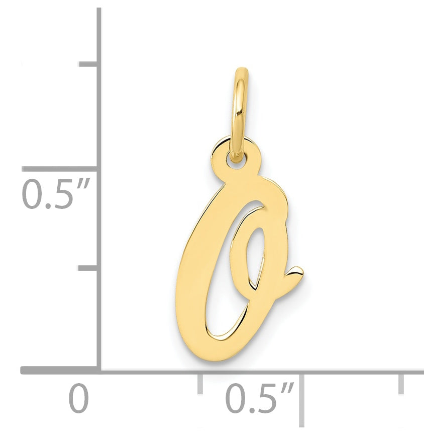 10K Yellow Gold Small-Script Initial O Letter Charm