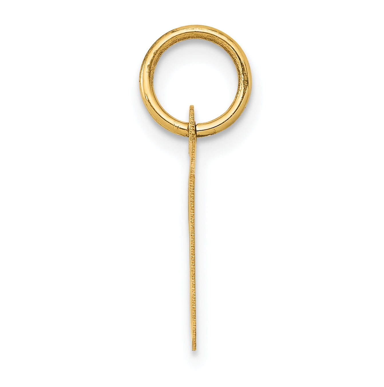 10K Yellow Gold Small-Script Initial T Letter Charm