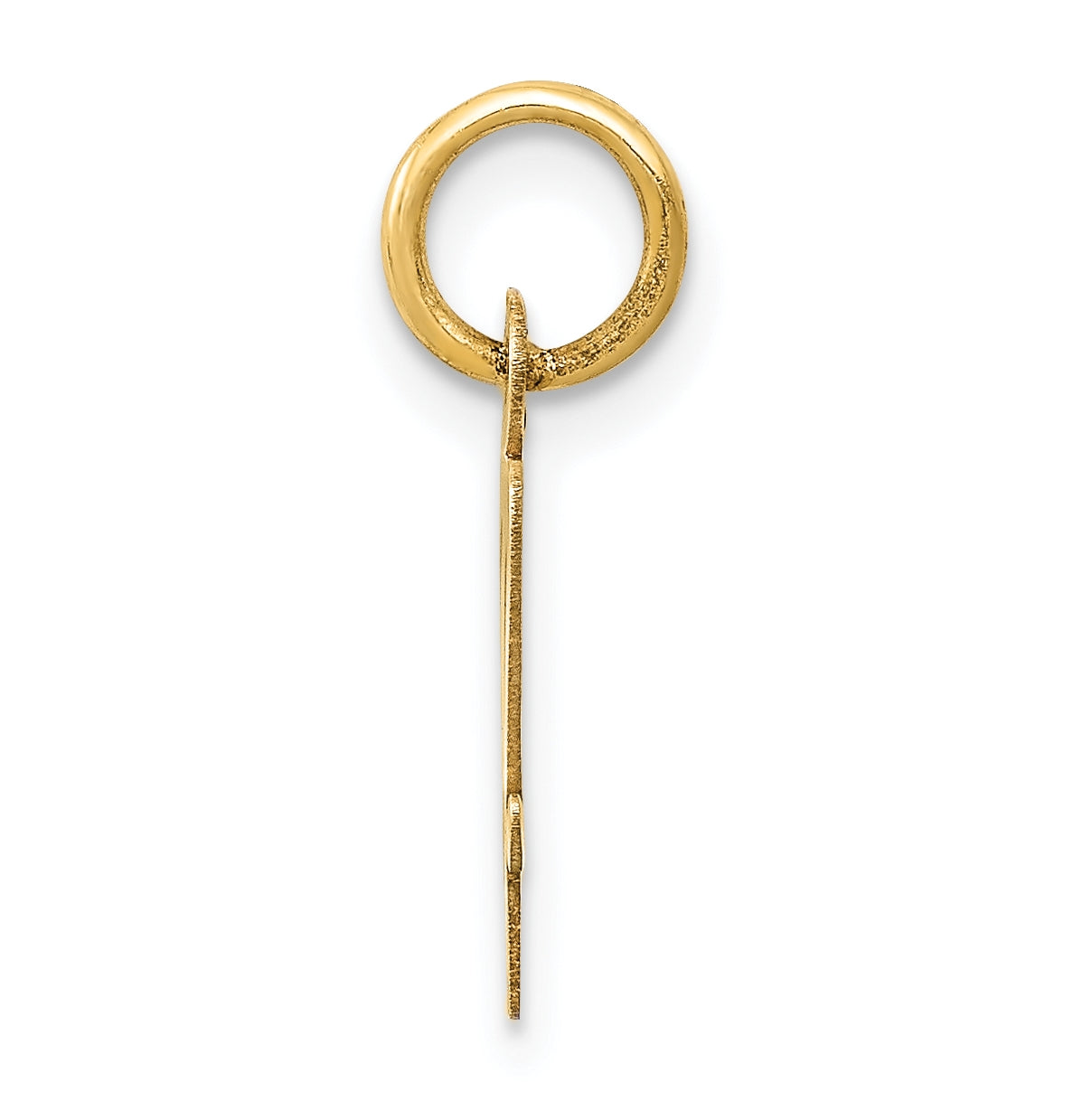 10K Yellow Gold Small-Script Initial V Letter Charm