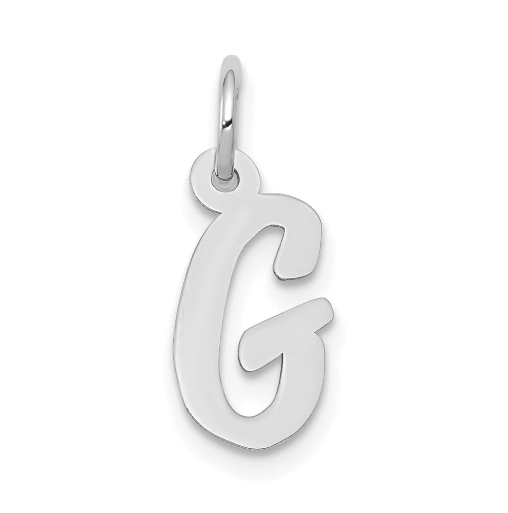 10k White Gold Small Script Initial G Charm