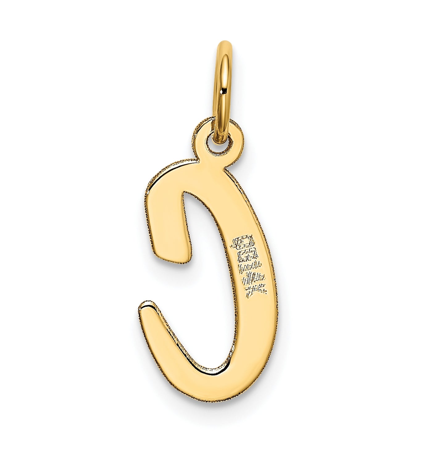 10K Yellow Gold Medium Script Letter C Initial Charm