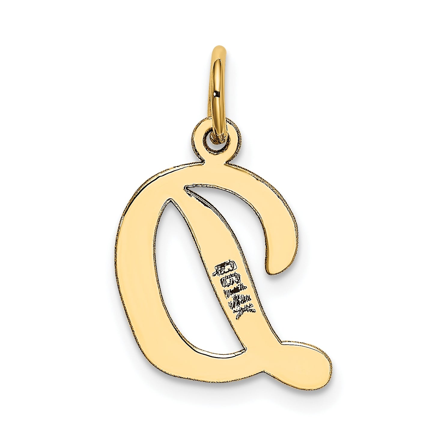 10K Yellow Gold Medium Script Letter D Initial Charm