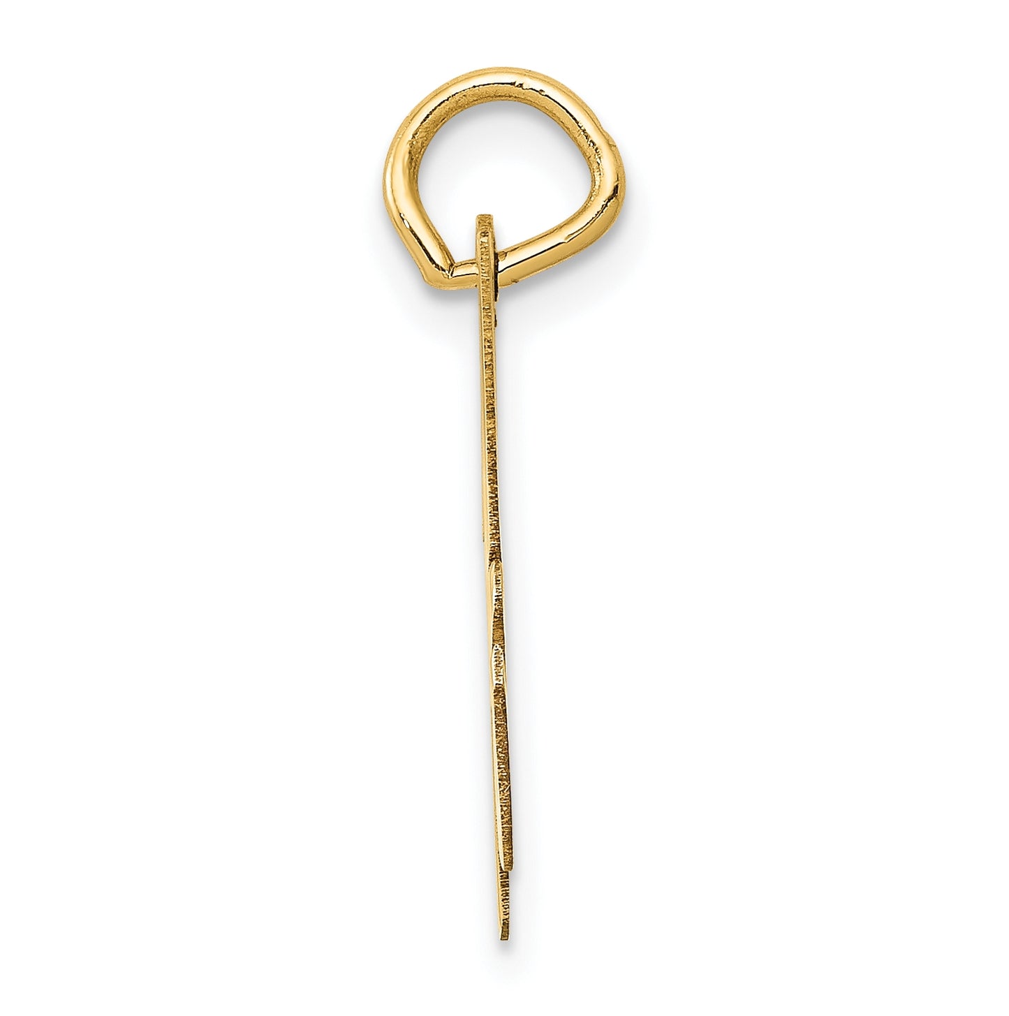 10K Yellow Gold Medium Script Letter H Initial Charm