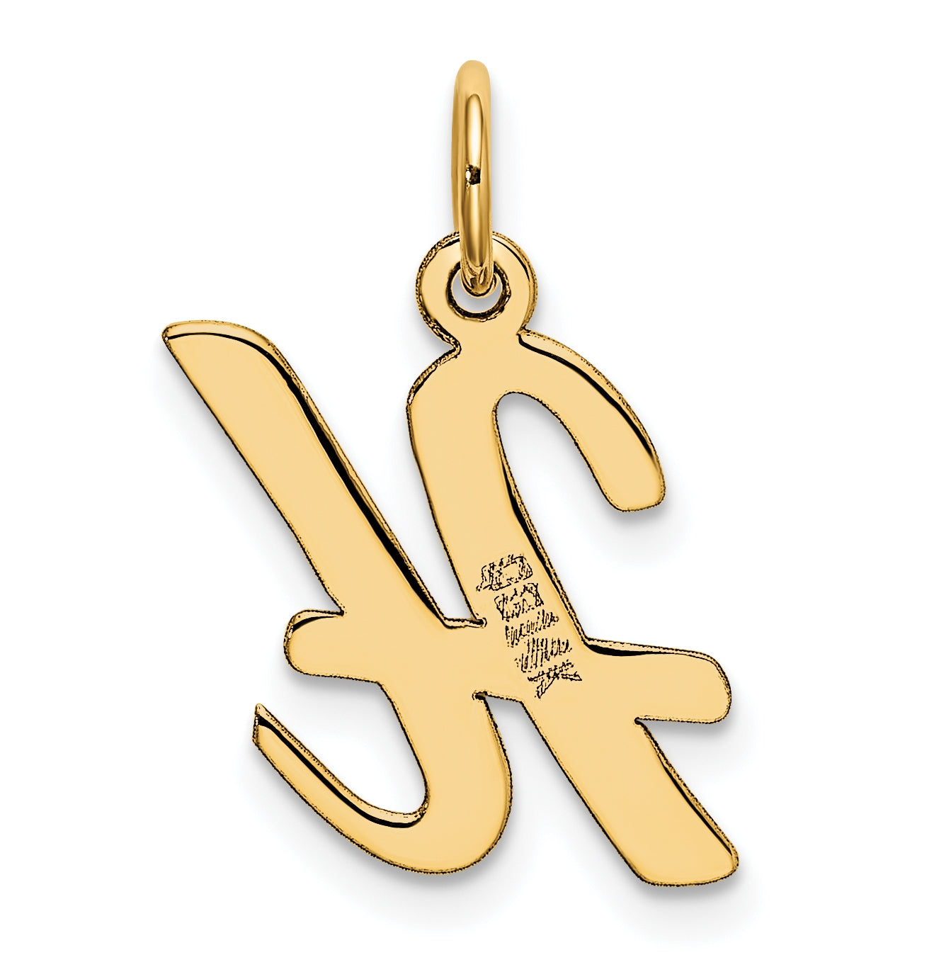 10K Yellow Gold Medium Script Letter H Initial Charm
