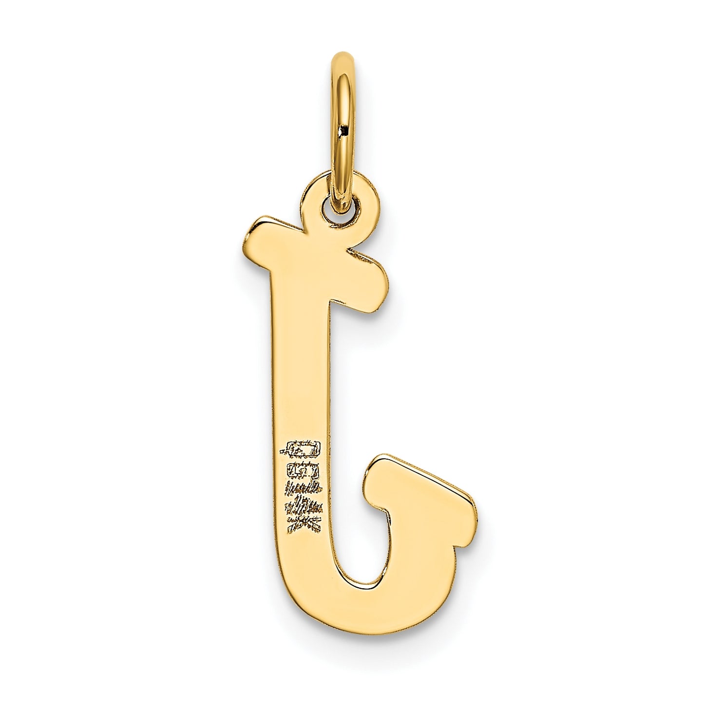 10K Yellow Gold Medium Script Letter J Initial Charm