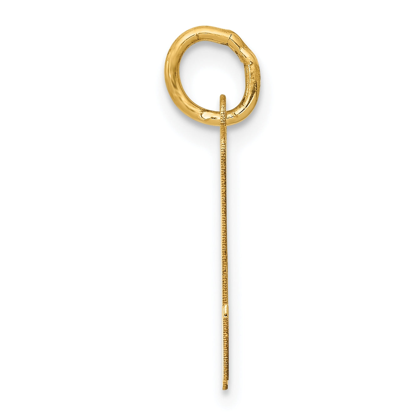 10K Yellow Gold Medium Script Letter N Initial Charm