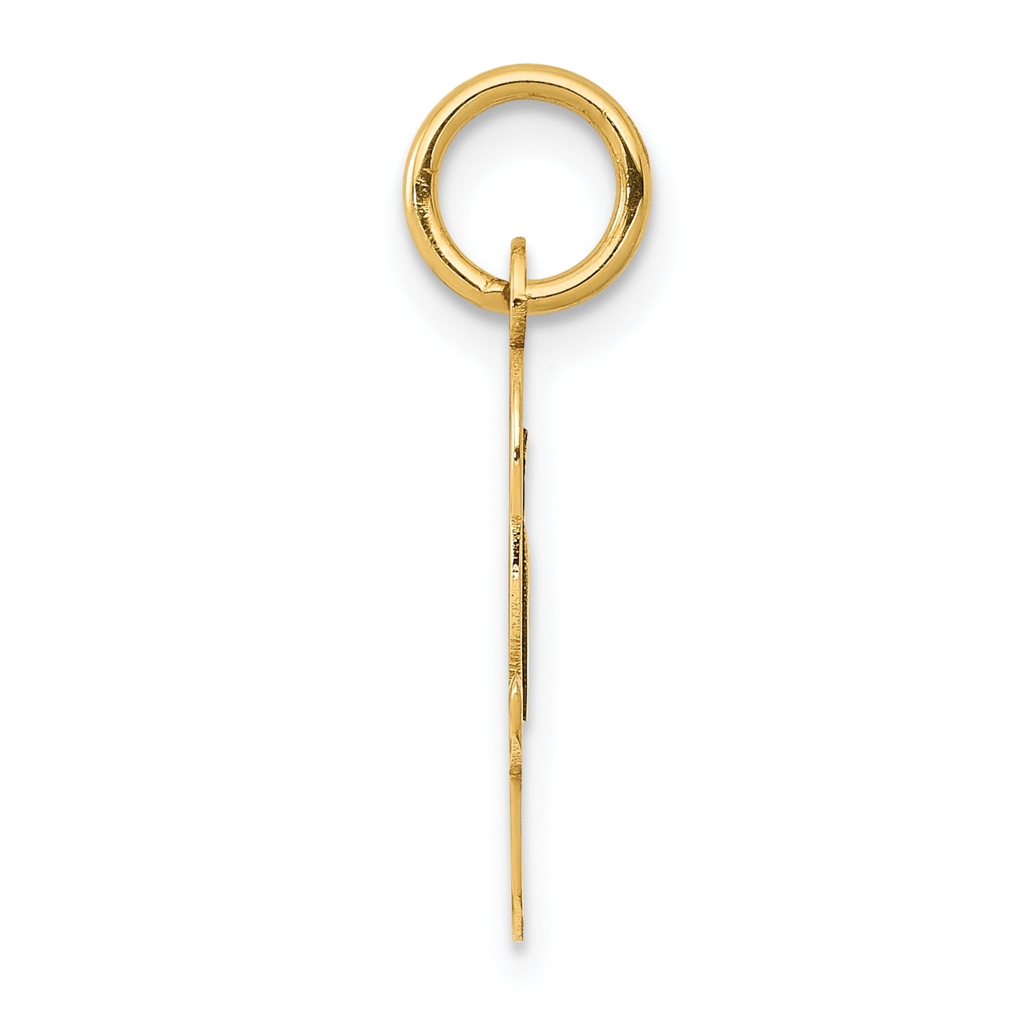 10K Yellow Gold Medium Script Letter O Initial Charm
