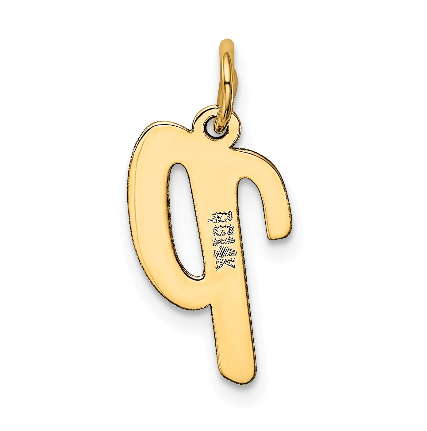10K Yellow Gold Medium Script Letter P Initial Charm
