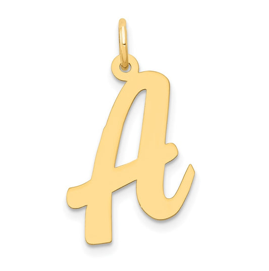10K Yellow Gold Large Script Letter A Initial Charm