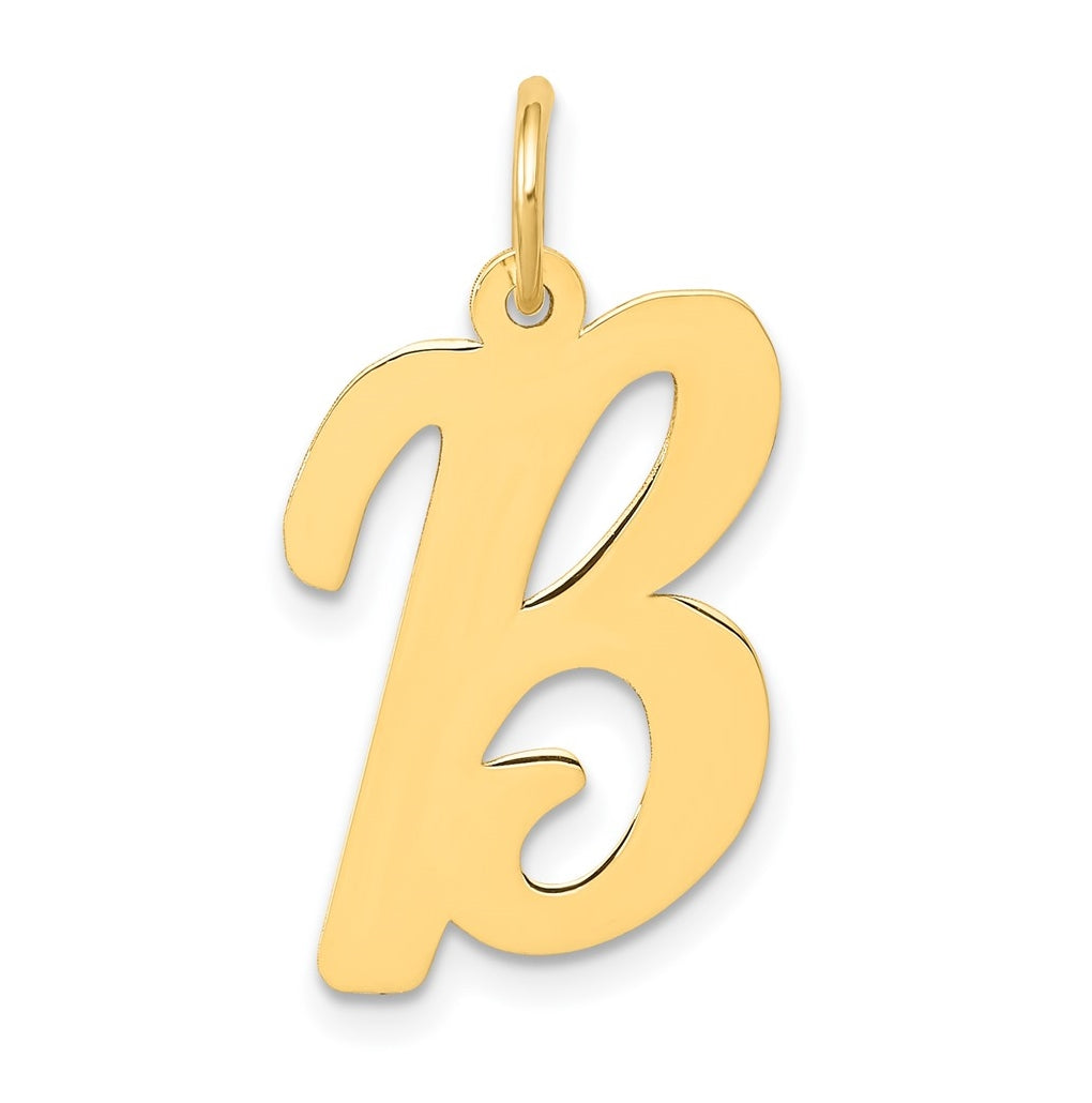 10K Yellow Gold Large Script Letter B Initial Charm
