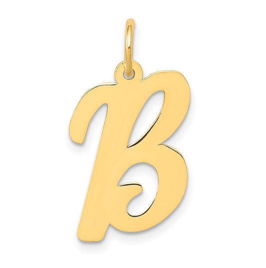 10K Yellow Gold Large Script Letter B Initial Charm