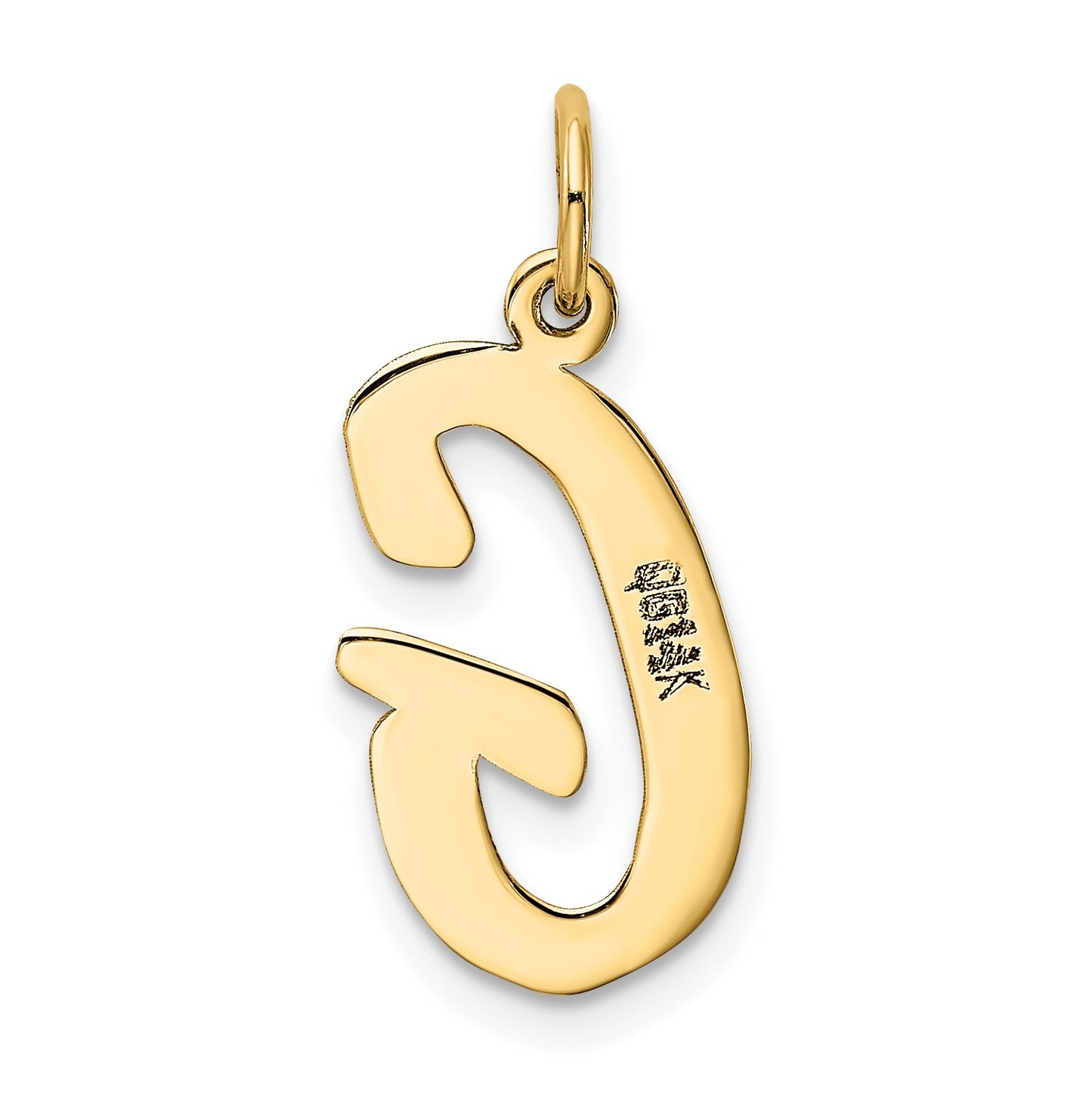 10K Yellow Gold Large Script Letter G Initial Charm