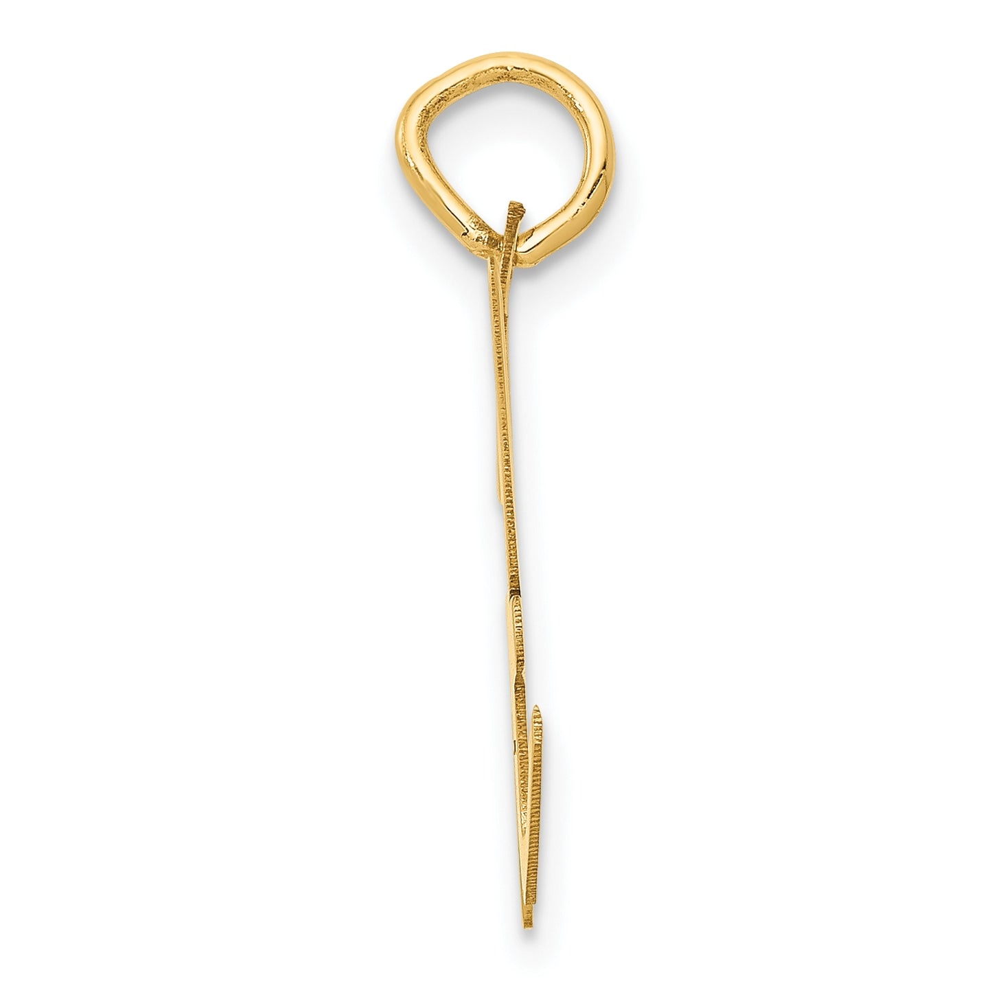 10K Yellow Gold Large Script Letter H Initial Charm