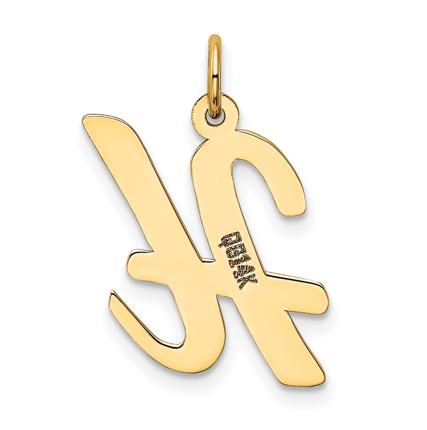 10K Yellow Gold Large Script Letter H Initial Charm