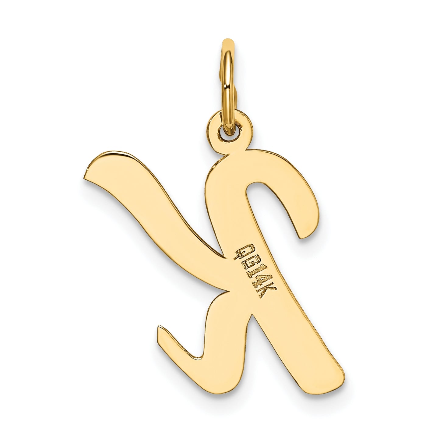 10K Yellow Gold Large Script Letter K Initial Charm