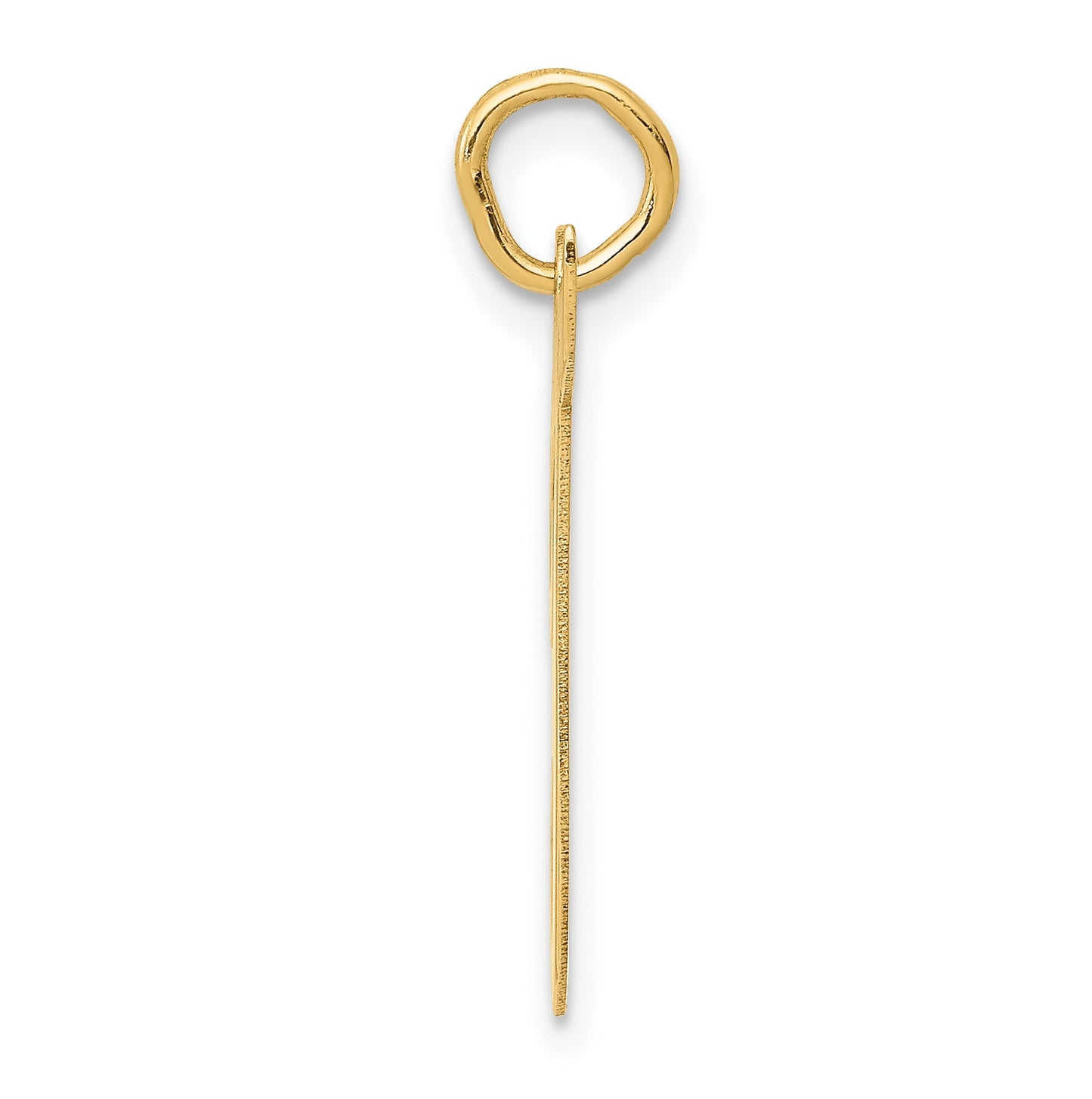 10K Yellow Gold Large Script Letter T Initial Charm