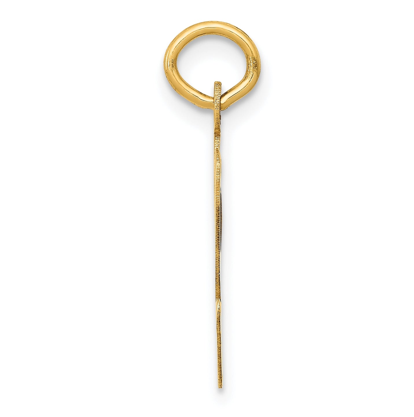 10K Yellow Gold Large Script Letter V Initial Charm