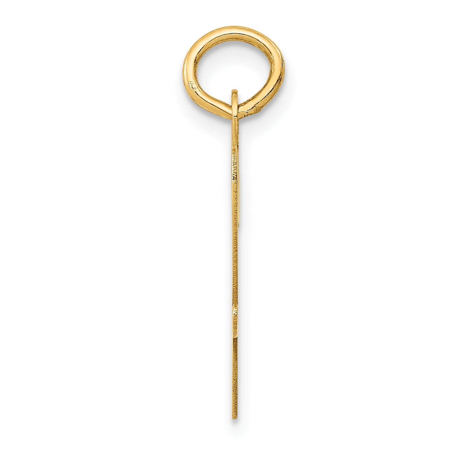 10K Yellow Gold Large Script Letter W Initial Charm