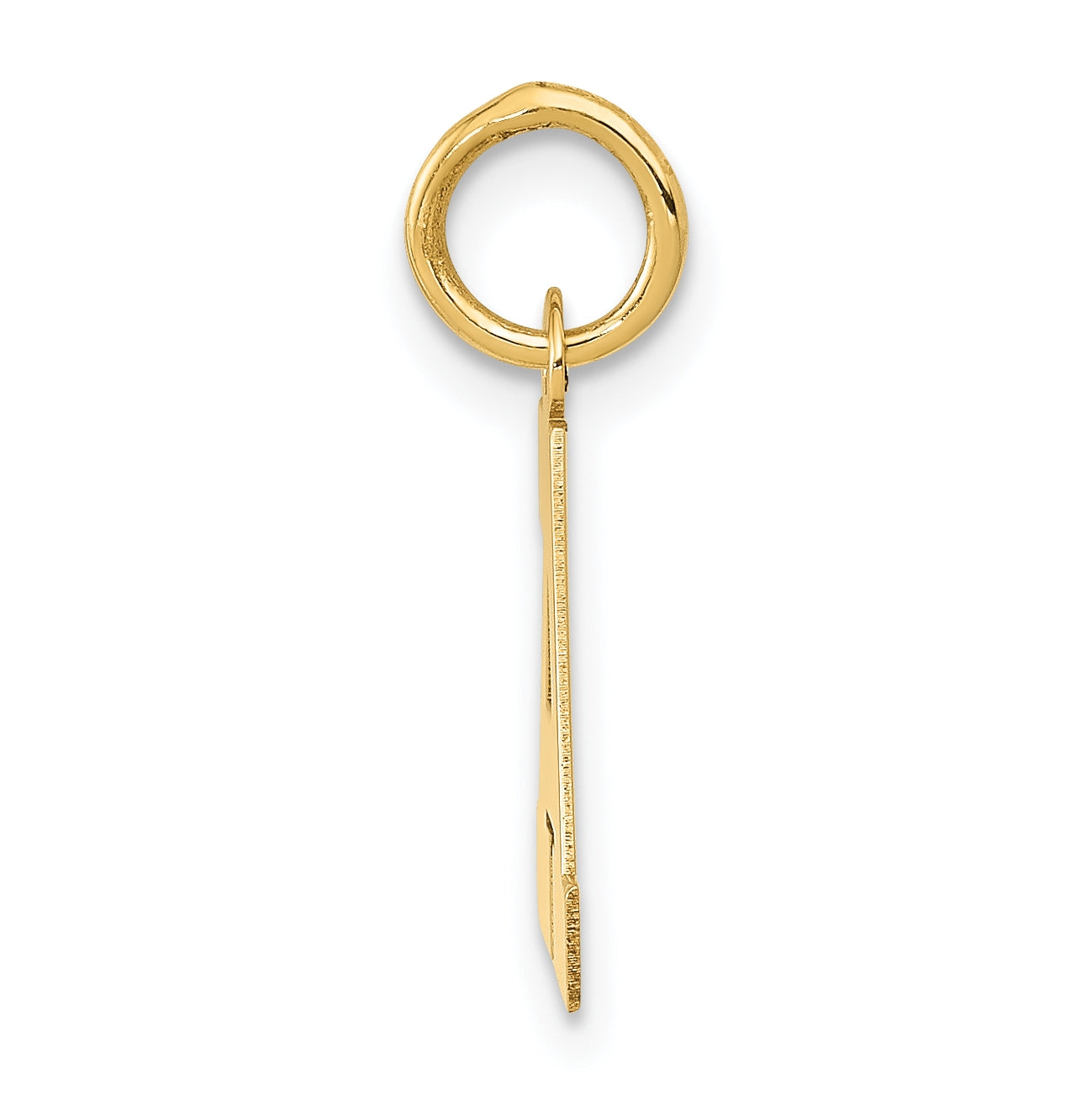 10K Yellow Gold Small Block Initial A Charm