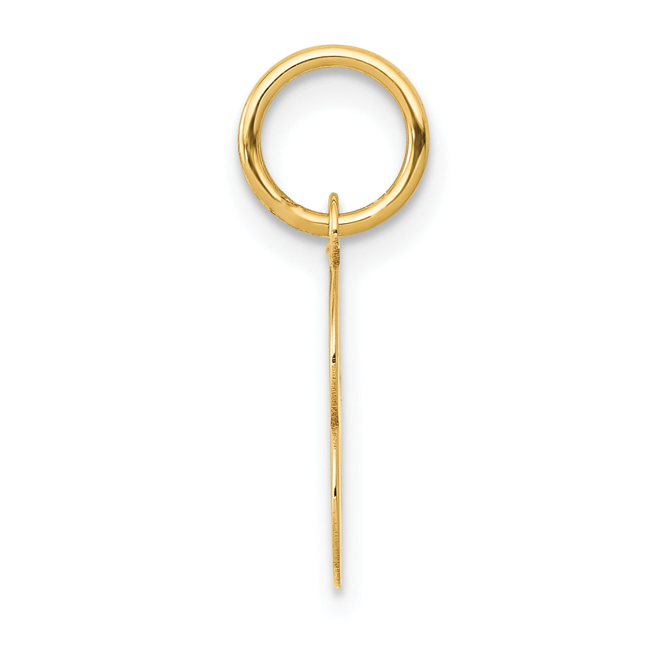 10K Yellow Gold Small Block Initial B Charm