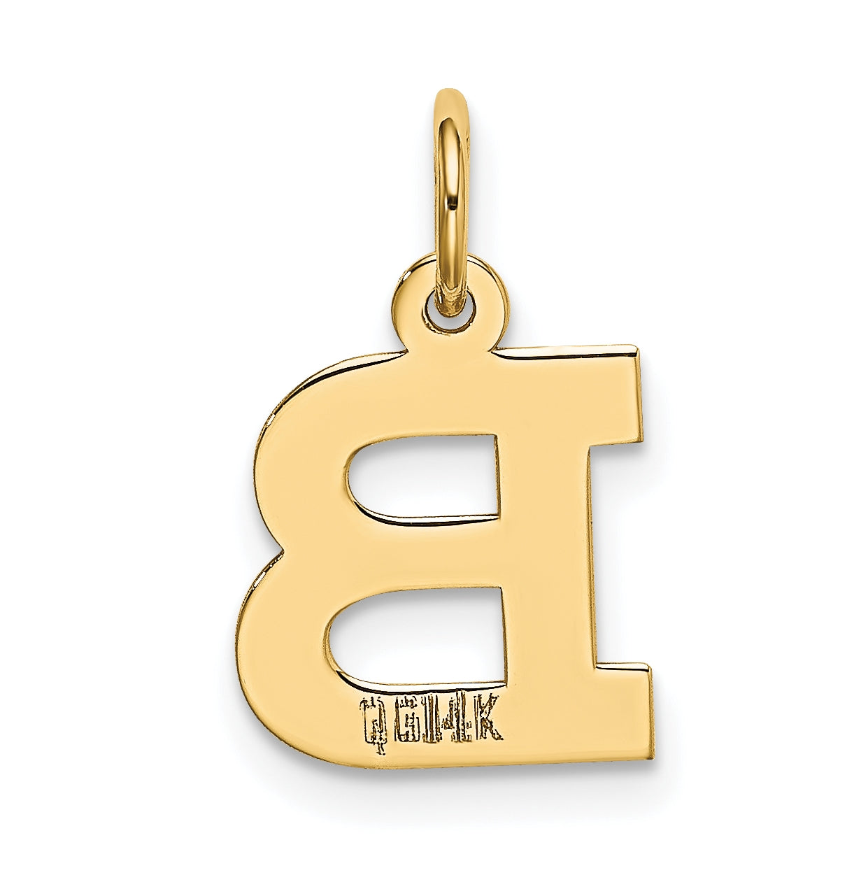 10K Yellow Gold Small Block Initial B Charm
