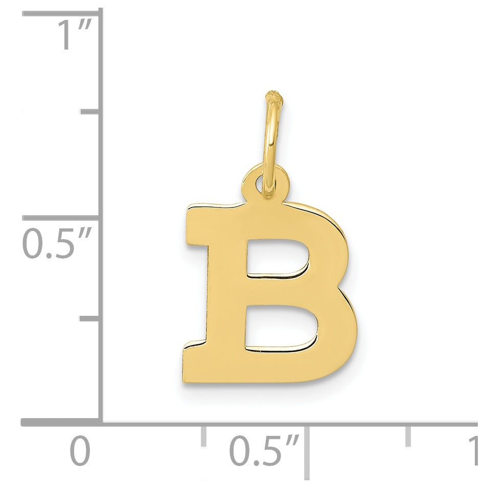 10K Yellow Gold Small Block Initial B Charm