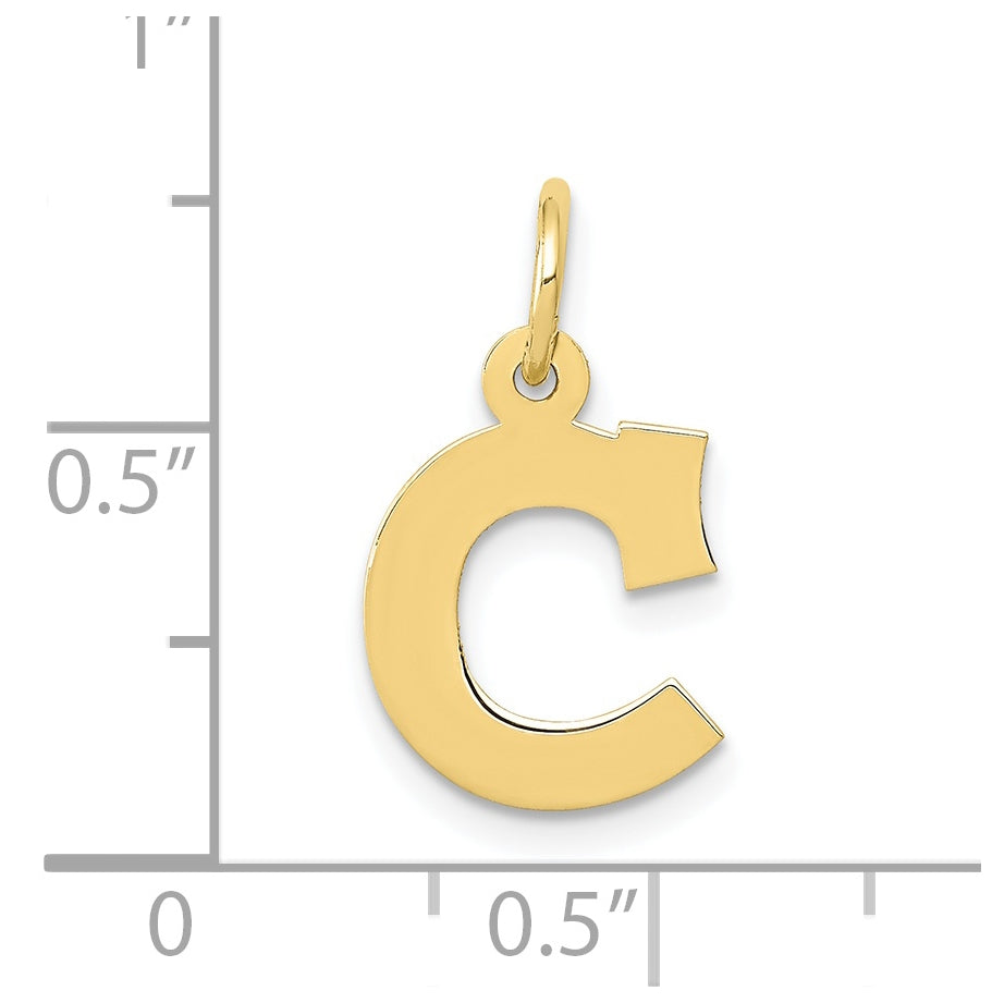 10K Yellow Gold Small Block Initial C Charm