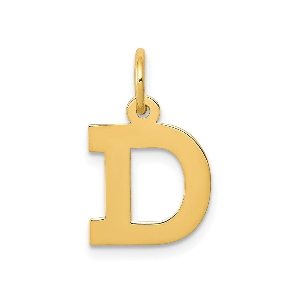 10K Yellow Gold Small Block Initial D Charm