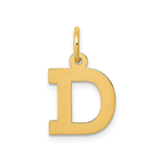 10K Yellow Gold Small Block Initial D Charm