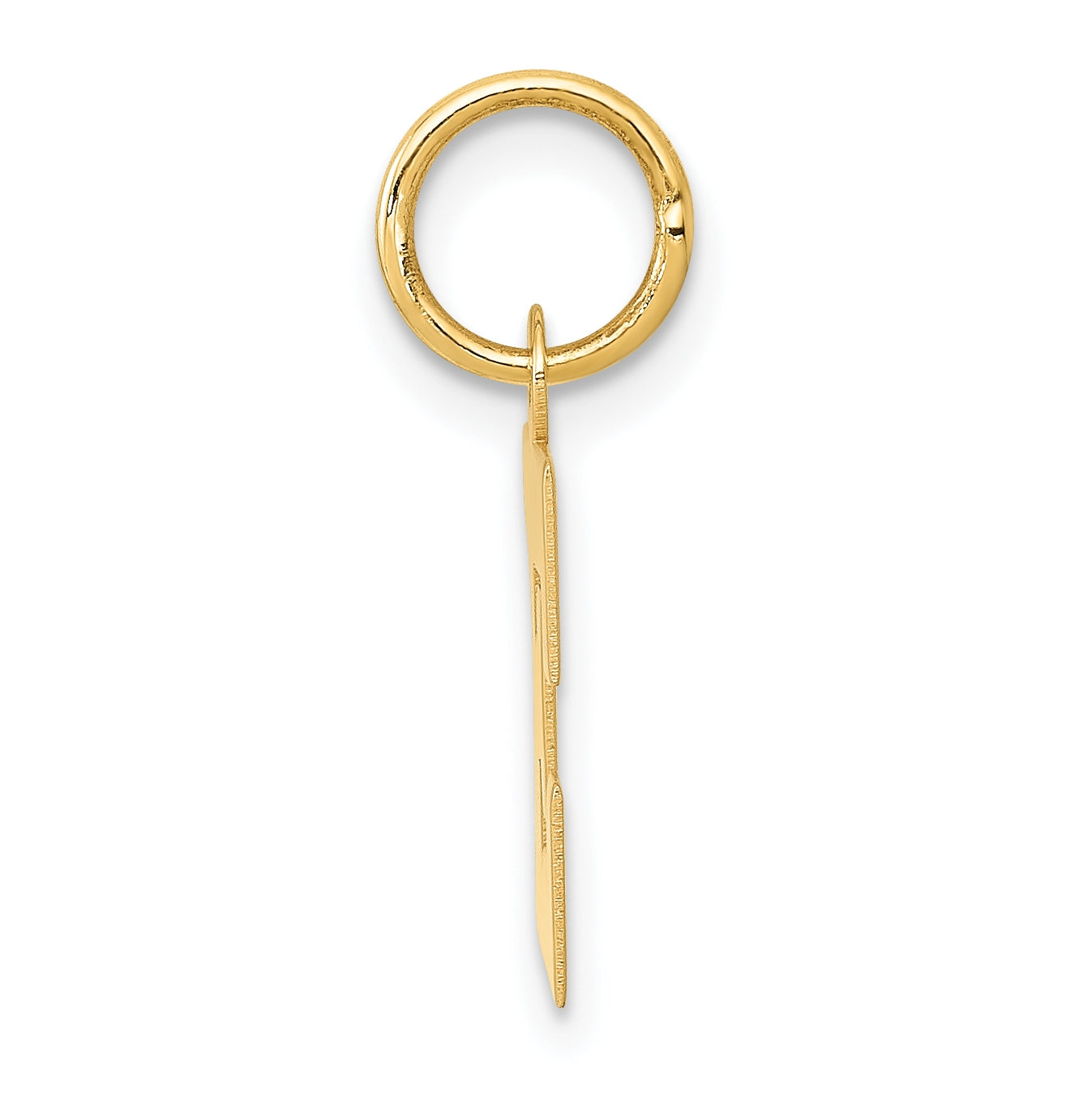 10K Yellow Gold Small Block Initial E Charm