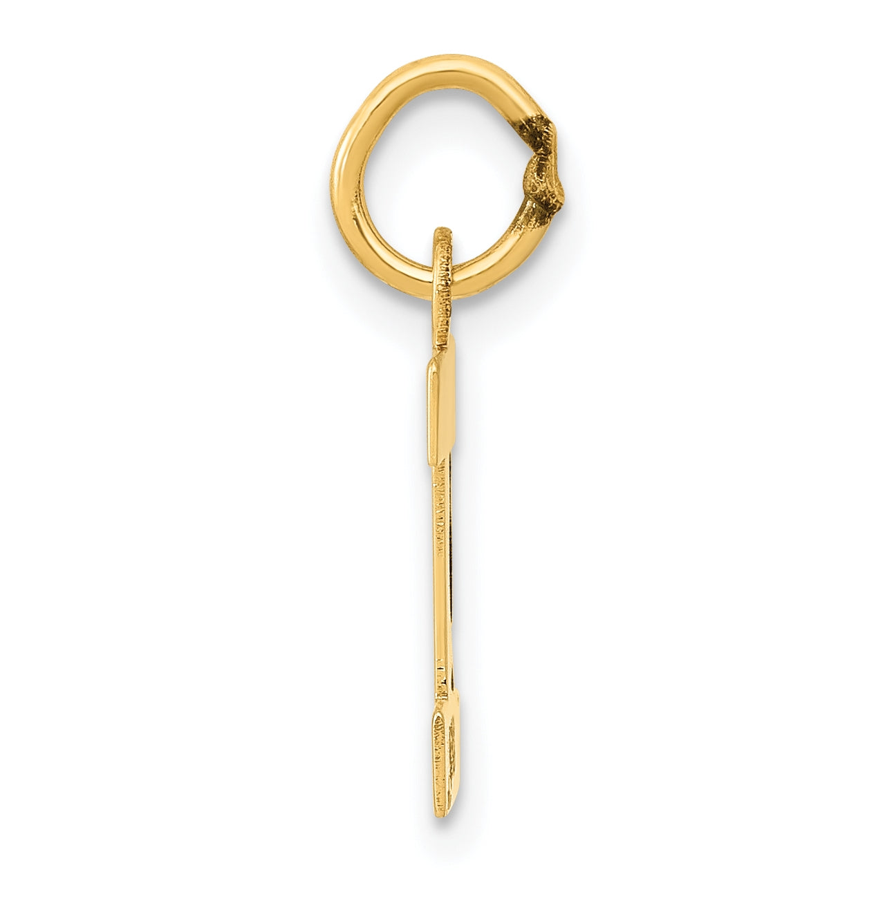 10K Yellow Gold Small Block Initial I Charm
