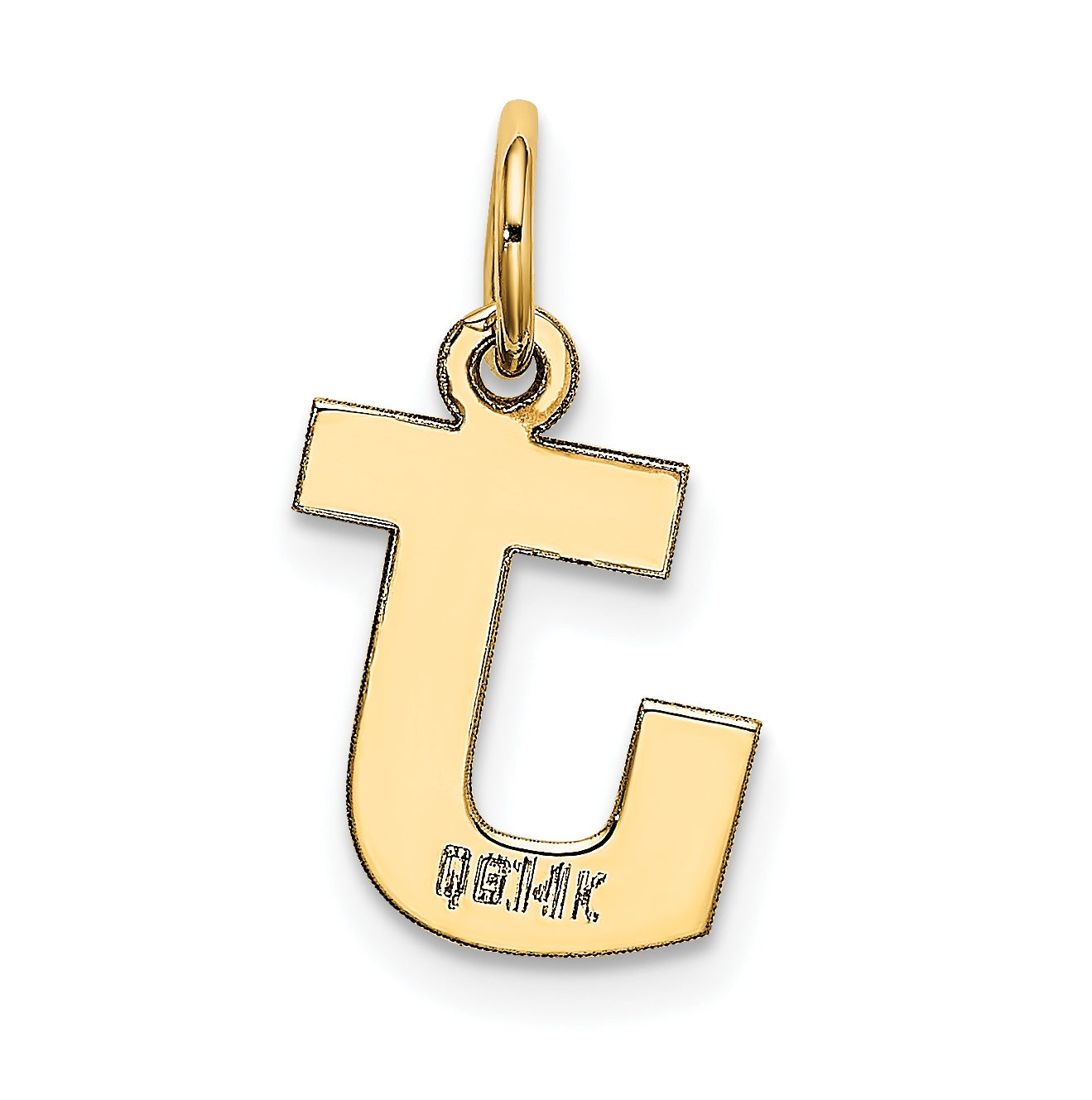 10K Yellow Gold Small Block Initial J Charm